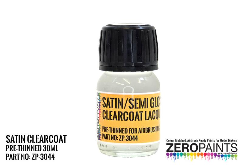 Satin (Semi Gloss) Clearcoat Lacquer 30ml (Pre-Thinned for Airbrushing)