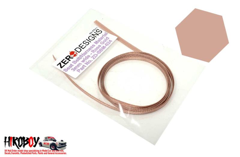 Seat Belt Material 3mm Rose Gold