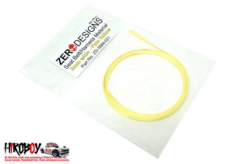 Seat Belt Material 3mm Pale Yellow