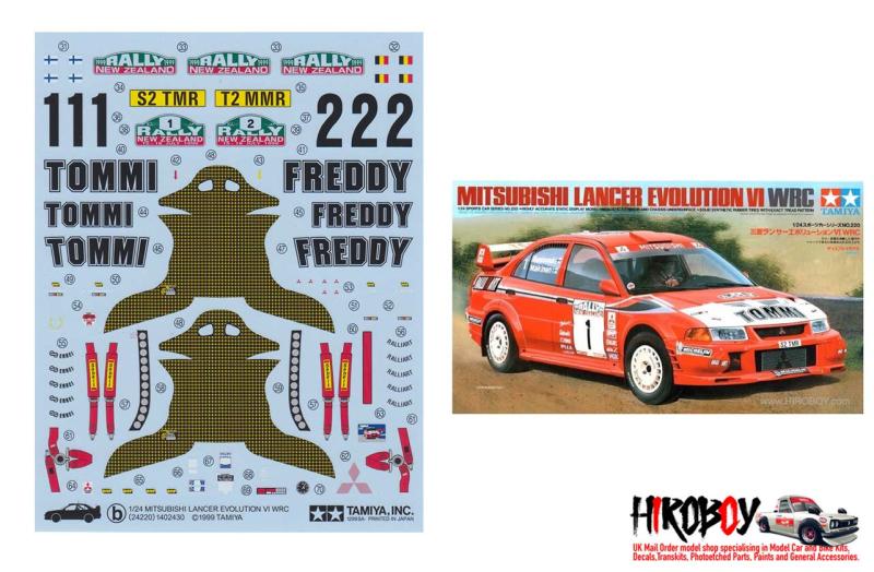 Spare Tamiya Decal Sheet B 1:24 Mitsubishi Lancer Evo VI WRC - 24220