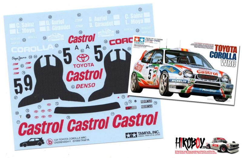 Spare Tamiya Decal Sheet B for Toyota Corolla WRC Castrol - 24209