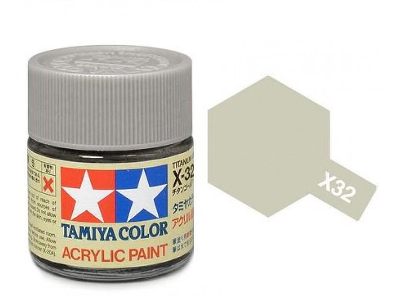 Tamiya Acrylic Mini X-32 Titan. Silver  (Gloss) - 10ml Jar