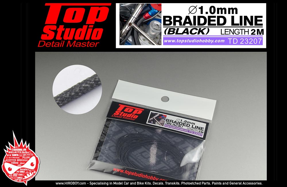 Hobby Design 1.0mm Braided Line black, length: 2m 