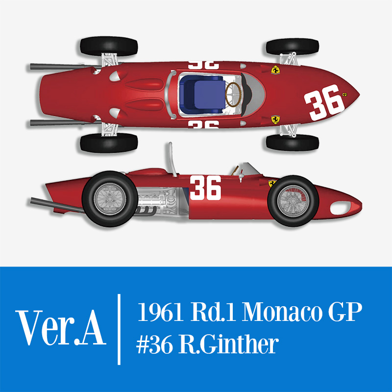 Ferrari 156 f1 sharknose phil hill 1961 n38 3rd monaco gp 1:18 formula 1 scala 