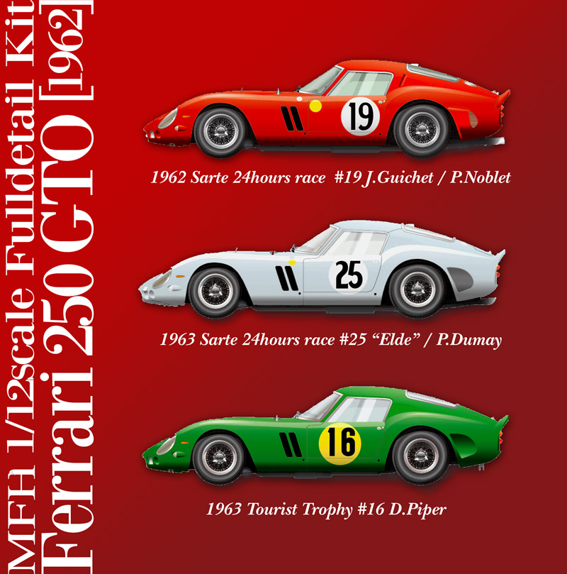 LXCAR Modelo de automóvil The Retro Sports Car Collection 1:24 Ferrari 250 GTO Sports Car/Classic Simulation Alloy Die-Casting Model 