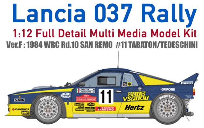Hasegawa 1/24 Model Car Kit HF Grifone Lancia 037 WRC'84 Rally Sanremo F.Tabaton