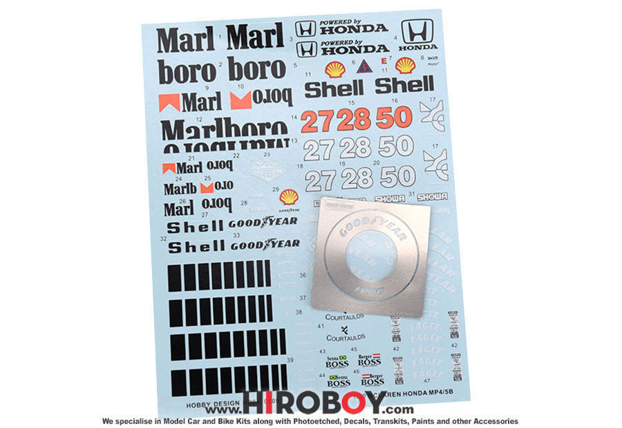 1:20 Mclaren Honda MP4/5B Photoetched/Decals (Tamiya) | HD04-0109