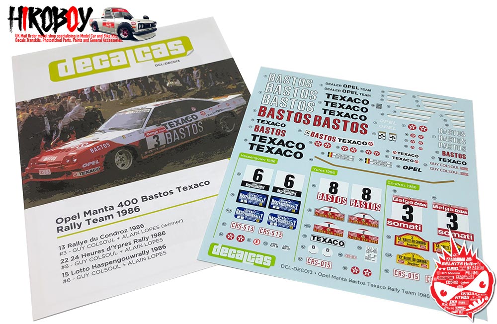 DECALS 1/43 REF 821 OPEL MANTA 400 FREQUELIN TOUR DE CORSE 1983 RALLYE RALLY WRC 