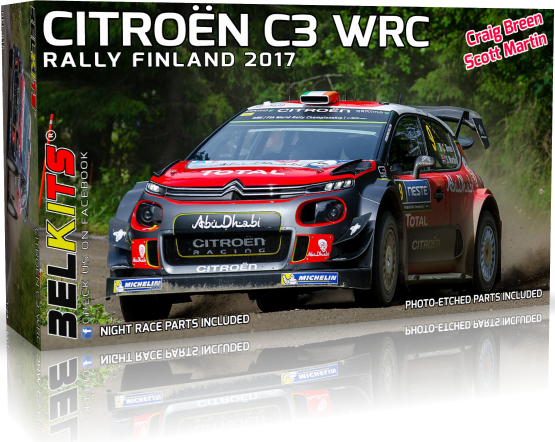 1:24 Citroën C3 WRC Rally Finland 2017 BEL018 BelKits