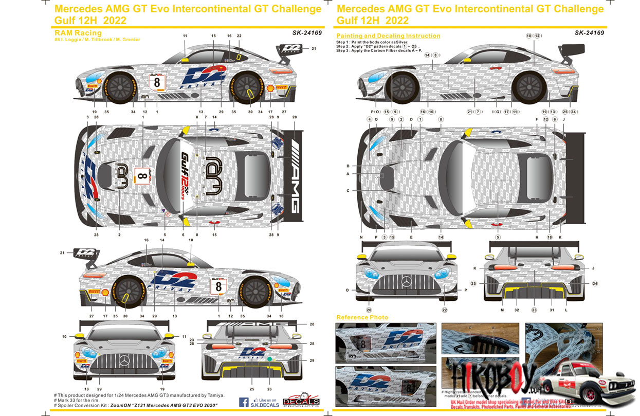 1:24 Mercedes AMG GT Evo Intercontinental GT Challenge Gulf 12H