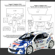 1:24 Peugeot 206 WRC 2002 winner version Automotive Model Kit Water Slide Decal 