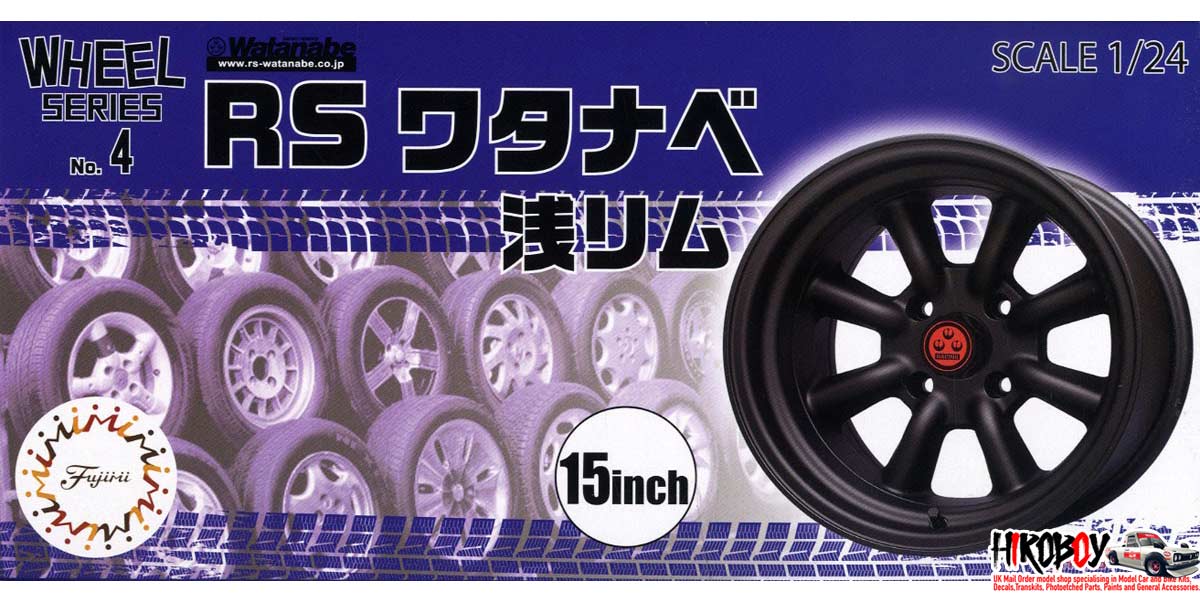 Fujimi Models 1/24 15inch i Speed Wheels & Tyres Set 4 Wheels with Tyres 