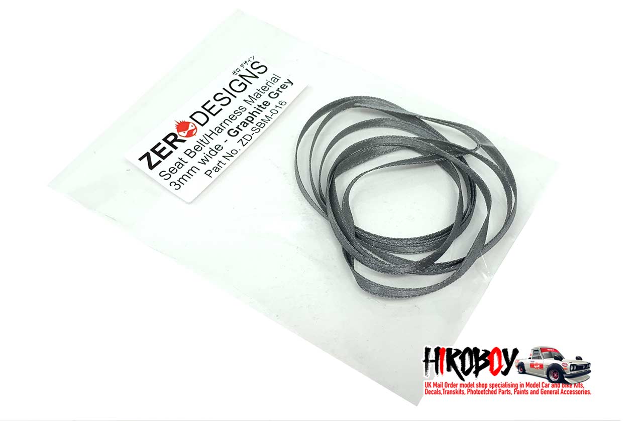 Seat Belt Material 3mm Graphite Grey ZDSBM016 Zero Designs