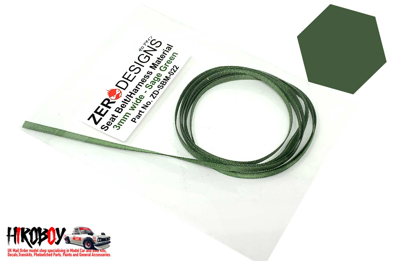 Seat Belt Material 3mm Sage Green ZDSBM022 Zero Designs