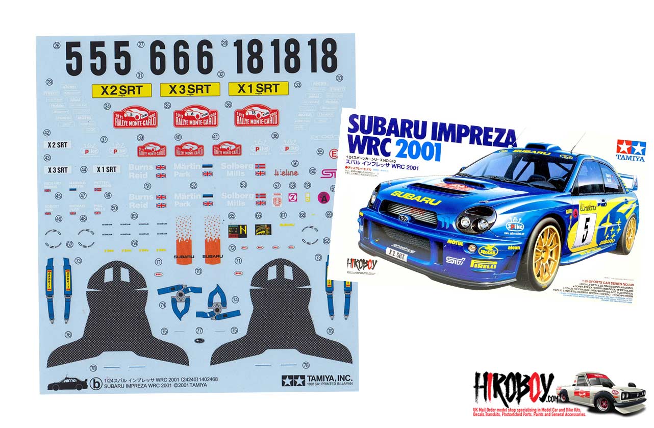 DECALS 1/43 DIFFERENTS MARQUAGES POUR SUBARU RALLY CARPENA  43110 